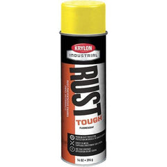 Krylon - Yellow, 15 oz Net Fill, Fluorescent, Acrylic Enamel Spray Paint - 15 to 20 Sq Ft per Can, 20 oz Container - Makers Industrial Supply