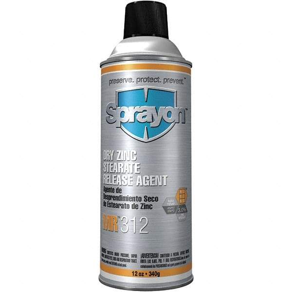 Sprayon - 16 Ounce Aerosol Can, White, General Purpose Mold Release - Zinc Stearate Composition - Makers Industrial Supply