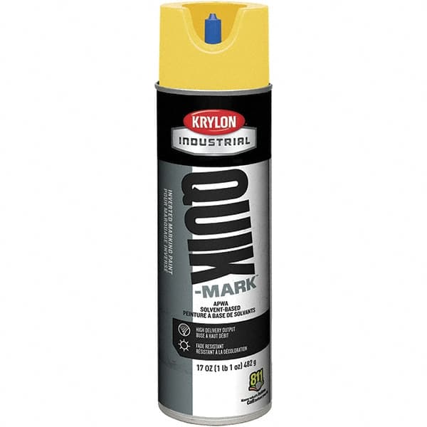 Krylon - 20 fl oz Yellow Marking Paint - 50 to 60 Sq Ft Coverage, Solvent-Based Formula - Makers Industrial Supply