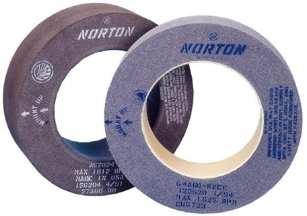 Norton - 24" Diam x 12" Hole x 2" Wide Centerless & Cylindrical Grinding Wheel - 80 Grit, Aluminum Oxide, Type 1, Medium Grade, Vitrified Bond, No Recess - Makers Industrial Supply