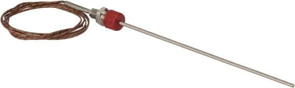 Thermo Electric - 0 to 1600°F, J Pipe Fitting, Thermocouple Probe - 6 Ft. Cable Length, Stripped Ends, 9 Sec Response Time - Makers Industrial Supply