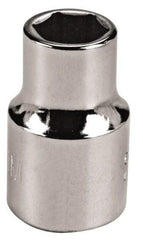 Proto - 1/4" Drive, Deep Hand Socket - 6 Points, 1-63/64" OAL, Chrome Vanadium, Chrome Finish - Makers Industrial Supply