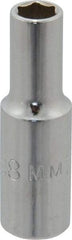 Proto - 3/8" Drive, Deep Hand Socket - 6 Points, 2-1/8" OAL, Chrome Finish - Makers Industrial Supply