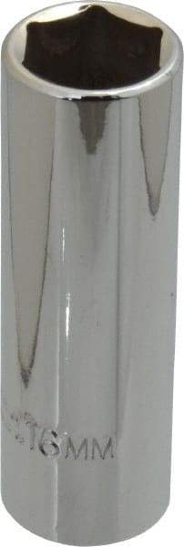 Proto - 3/8" Drive, Deep Hand Socket - 6 Points, 2-3/4" OAL, Chrome Finish - Makers Industrial Supply