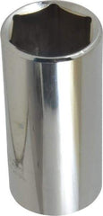 Proto - 1", 3/8" Drive, Deep Hand Socket - 6 Points, 2-3/4" OAL, Chrome Finish - Makers Industrial Supply