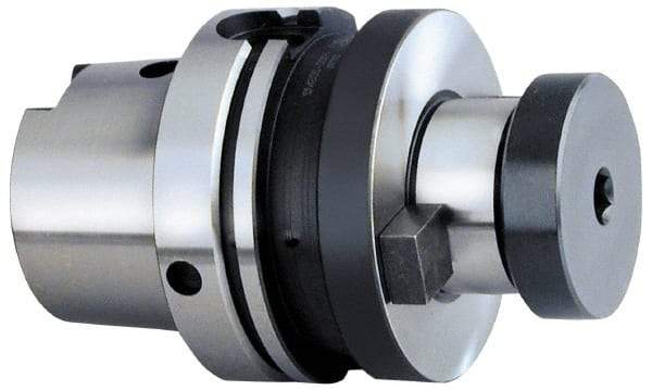 Parlec - HSK63A Taper Shank 1-1/2" Pilot Diam Shell Mill Holder - 2.62" Flange to Nose End Projection, 3-3/4" Nose Diam, 3/4-16 Lock Screw, Through-Spindle Coolant - Exact Industrial Supply