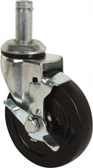 Value Collection - 5" Diam x 1-1/4" Wide x 6-15/32" OAH Stem Mount Swivel Caster with Brake - Makers Industrial Supply