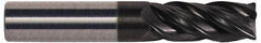 Accupro - 9/16", 4 Flute, Single End, Solid Carbide, Corner Chamfer End Mill - 3-1/2" OAL, Right Hand Flute, 1-1/8" LOC, Right Hand Cut - Makers Industrial Supply