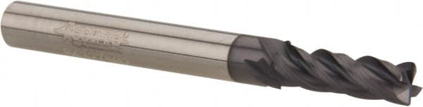 Accupro - 7/32", 4 Flute, Single End, Solid Carbide, Corner Chamfer End Mill - 2-1/2" OAL, Right Hand Flute, 3/4" LOC, Right Hand Cut - Makers Industrial Supply