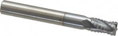 Accupro - 1/4" Diam, Fine Pitch, 3/8" LOC, 4 Flute Solid Carbide Roughing Square End Mill - TiCN Finish, 2" OAL, 1/4" Shank Diam, Single End, Centercutting, 30° Helix - Makers Industrial Supply