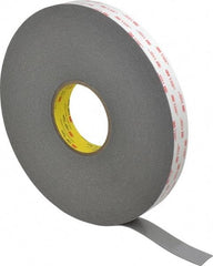 3M - 1" x 36 Yd Acrylic Adhesive Double Sided Tape - 45 mil Thick, Gray, Acrylic Foam Liner, Continuous Roll, Series 4941 - Makers Industrial Supply