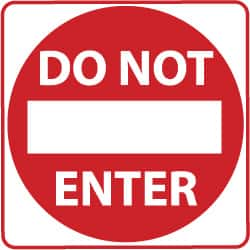 NMC - "Do Not Enter", 30" Wide x 30" High, Aluminum Traffic Control Signs - 0.08" Thick, Red on White, High Intensity Reflectivity, Square, Post Mount - Makers Industrial Supply