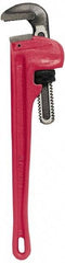 General - 10" Cast Iron Straight Pipe Wrench - 1-1/2" Pipe Capacity - Makers Industrial Supply