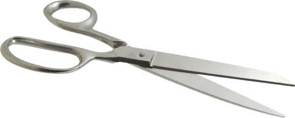 Heritage Cutlery - 4-1/4" LOC, 9" OAL Stainless Steel Standard Shears - Right Hand, Stainless Steel Straight Handle, For Poultry Processing - Makers Industrial Supply