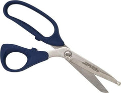 Heritage Cutlery - 3" LOC, 9" OAL Stainless Steel Standard Shears - Ambidextrous, Plastic Bent Handle, For Poultry Processing - Makers Industrial Supply