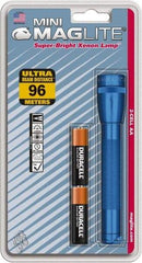 Mag-Lite - Krypton Bulb, 14 Lumens, Mini Flashlight - Blue Aluminum Body, 2 AA Alkaline Batteries Included - Makers Industrial Supply