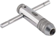 Interstate - 5/32 to 1/4" Tap Capacity, T Handle Tap Wrench - 3-3/8" Overall Length, Ratcheting - Makers Industrial Supply