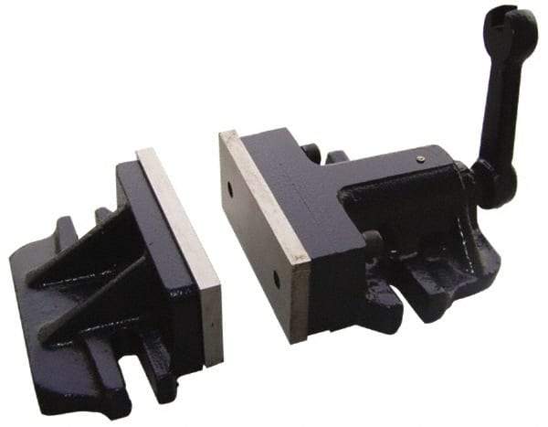 Interstate - 8" Jaw Width, Horizontal Stationary Machine Vise - Manual Operation, 1 Station, 13.39" Long x 3-3/16" Deep, 2-3/4" Jaw Height - Makers Industrial Supply