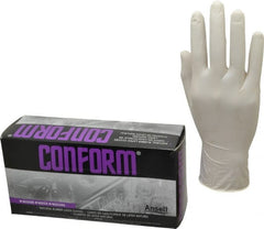 Ansell - Size M, 5 mil, Industrial Grade, Powdered Latex Disposable Gloves - Exact Industrial Supply