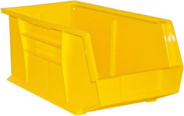 Durham - 14-5/8" Deep, Yellow Plastic Hang and Stack Bins - 7" High x 8-1/4" Wide x 14-5/8" Long - Makers Industrial Supply