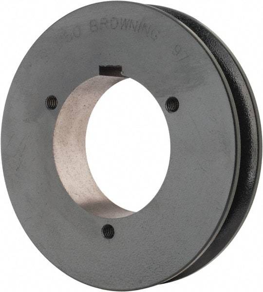 Browning - 1 Groove, 5/8 to 2-1/4 Bore Diam, 5.28" Outside Diam, QD Bushed V Belt Sheave - 5.1 5V Diam Belt Pitch - Makers Industrial Supply