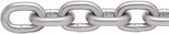 Peerless Chain - 1/2" Welded Proof Coil Chain - 4,500 Lb Capacity, Grade 30, Cut to Length, Low Carbon Steel, Zinc Plated Finish - Makers Industrial Supply