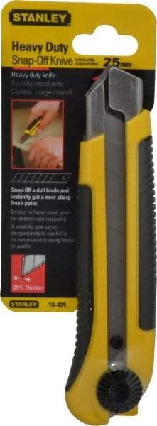 Stanley - Snap Utility Knife - 5-7/16" Blade, Yellow & Black ABS/Rubber Handle, 1 Blade Included - Makers Industrial Supply