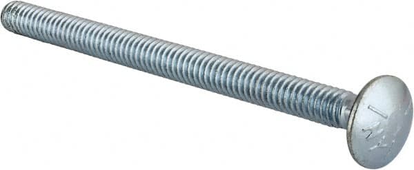 Value Collection - 1/4-20 UNC 3-1/2" Length Under Head, Standard Square Neck, Carriage Bolt - Grade 5 Steel, Zinc-Plated Finish - Makers Industrial Supply