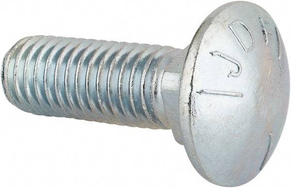 Value Collection - 1/2-13 UNC 1-1/2" Length Under Head, Standard Square Neck, Carriage Bolt - Grade 5 Steel, Zinc-Plated Finish - Makers Industrial Supply