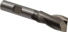 Hertel - 23/32", 1-5/16" LOC, 1/2" Shank Diam, 3-5/16" OAL, 2 Flute, High Speed Steel Square End Mill - Single End, Uncoated, Spiral Flute, 30° Helix, Centercutting, Right Hand Cut, Right Hand Flute - Makers Industrial Supply