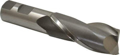 Hertel - 1-1/4", 3" LOC, 1" Shank Diam, 5-1/2" OAL, 2 Flute, High Speed Steel Square End Mill - Single End, Uncoated, Spiral Flute, 30° Helix, Centercutting, Right Hand Cut, Right Hand Flute - Makers Industrial Supply