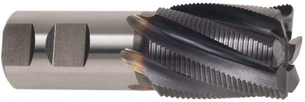 Hertel - 2" Diam, Coarse Pitch, 6" LOC, 8 Flute Cobalt Roughing Square End Mill - Uncoated, 9-3/4" OAL, 2" Shank Diam, Single End, 30° Helix - Makers Industrial Supply