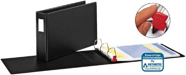 Cardinal - 3" Sheet Capacity, 11 x 17", Non-View Ring Binder - Vinyl, Black - Makers Industrial Supply