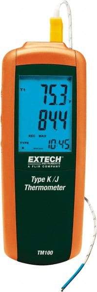 Extech - -328 to 2,501°F Digital Thermometer - LCD Display, K, J Thermocouple Sensor, 9V Battery Power - Makers Industrial Supply