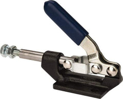 Gibraltar - 600 Lb Load Capacity, Flanged Base, Carbon Steel, Standard Straight Line Action Clamp - 0.22" Mounting Hole Diam, 0.43" Plunger Diam, Straight Handle - Makers Industrial Supply