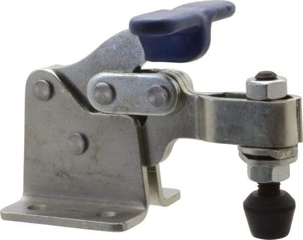 Gibraltar - 750 Lb Holding Capacity, Horizontal Handle, Manual Hold Down Toggle Clamp - 160° Handle Movement, 88° Bar Opening, U-Bar, Flanged Base, Carbon Steel - Makers Industrial Supply