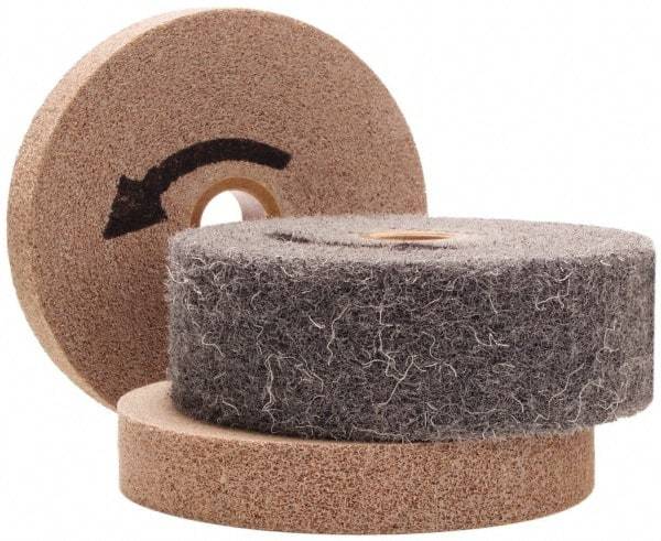 Merit Abrasives - 6" Diam, 2" Face Width, 1" Center Hole, Fine Grade, Silicon Carbide Deburring Wheel - Convolute, Hard Density 9 Grade, 6,000 RPM - Makers Industrial Supply