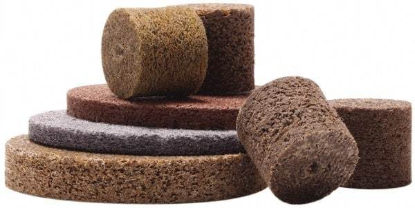 Merit Abrasives - 2" Diam, 1/8" Face Width, 1/4" Center Hole, Coarse Grade, Aluminum Oxide Deburring Wheel - Unitized, Hard Density 8 Grade, 22,000 RPM - Makers Industrial Supply