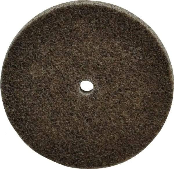 Merit Abrasives - 3" Diam, 1/4" Face Width, 1/4" Center Hole, Coarse Grade, Aluminum Oxide Deburring Wheel - Unitized, Hard Density 8 Grade, 18,000 RPM - Makers Industrial Supply