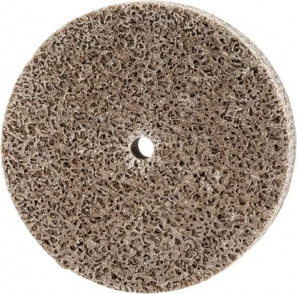 Merit Abrasives - 3" Diam, 1/2" Face Width, 1/4" Center Hole, Medium Grade, Aluminum Oxide Deburring Wheel - Unitized, Hard Density 8 Grade, 18,000 RPM - Makers Industrial Supply