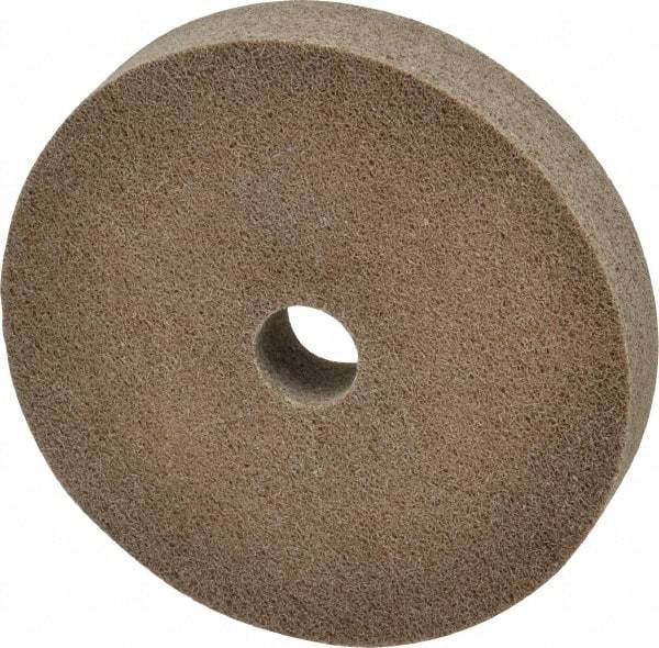 Merit Abrasives - 6" Diam, 1" Face Width, 1" Center Hole, Fine Grade, Aluminum Oxide Deburring Wheel - Unitized, Medium Density 6 Grade, 5,000 RPM - Makers Industrial Supply