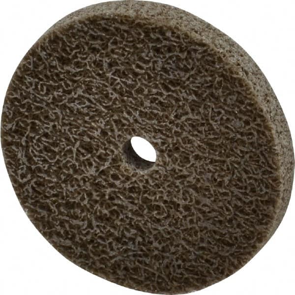 Merit Abrasives - 2" Diam, 1/4" Face Width, 1/4" Center Hole, Fine Grade, Aluminum Oxide Deburring Wheel - Unitized, Medium Density 6 Grade, 22,000 RPM - Makers Industrial Supply