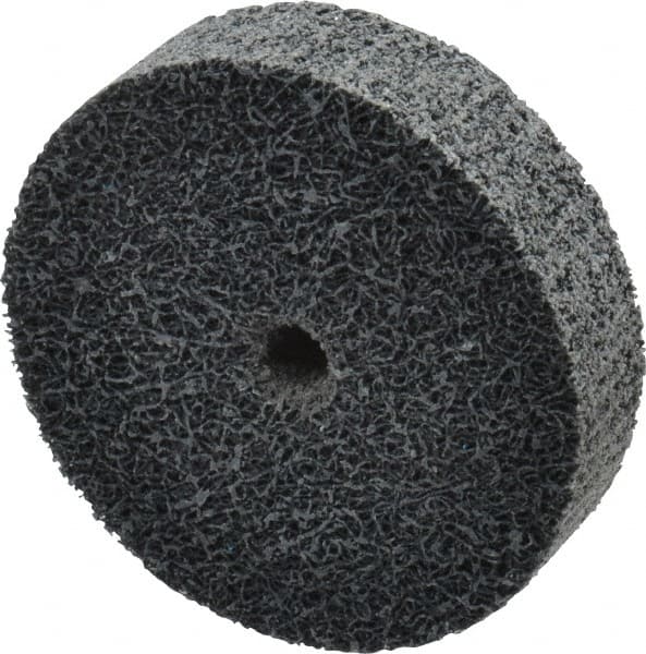 Merit Abrasives - 2" Diam, 1/2" Face Width, 1/4" Center Hole, Fine Grade, Silicon Carbide Deburring Wheel - Unitized, Medium Density 6 Grade, 22,000 RPM - Makers Industrial Supply