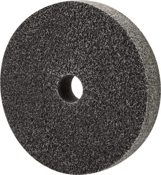 Merit Abrasives - 6" Diam, 1" Face Width, 1" Center Hole, Fine Grade, Silicon Carbide Deburring Wheel - Unitized, Medium Density 6 Grade, 5,000 RPM - Makers Industrial Supply