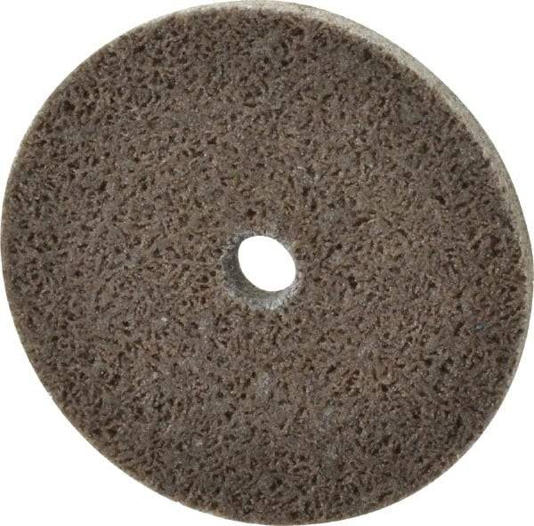 Merit Abrasives - 2" Diam, 1/8" Face Width, 1/4" Center Hole, Medium Grade, Aluminum Oxide Deburring Wheel - Unitized, Hard Density 8 Grade, 22,000 RPM - Makers Industrial Supply