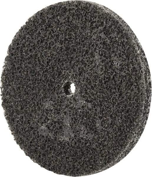 Merit Abrasives - 3" Diam, 1/4" Face Width, 1/4" Center Hole, Fine Grade, Silicon Carbide Deburring Wheel - Unitized, Soft Density 2 Grade, 12,000 RPM - Makers Industrial Supply