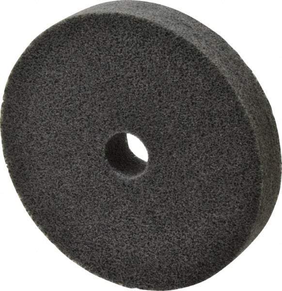 Merit Abrasives - 6" Diam, 1" Face Width, 1" Center Hole, Fine Grade, Silicon Carbide Deburring Wheel - Unitized, Soft Density 2 Grade, 5,000 RPM - Makers Industrial Supply