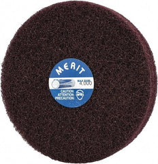 Merit Abrasives - 5" Diam, Medium Mounted Scrubber Buffing Wheel - 3 Ply, Medium Grade, 1/4" Shank Diam, 4,000 RPM - Makers Industrial Supply