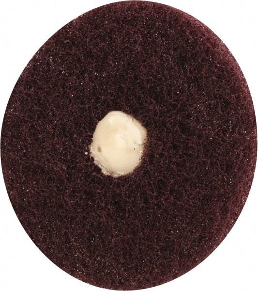 Merit Abrasives - 3" Diam, Medium Mounted Scrubber Buffing Wheel - 1 Ply, Very Fine Grade, 1/4" Shank Diam, 8,000 RPM - Makers Industrial Supply