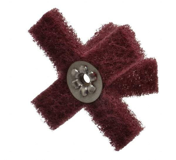 Merit Abrasives - 3" Diam Medium Density Cross Buff - 2 Plys, 1/4-20 Thread, Very Fine Grade, 8,000 Max RPM - Makers Industrial Supply